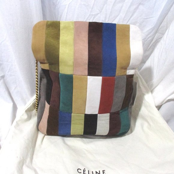 CELINE LARGE HOBO MULTICOLOR RAINBOW Bag Purse Patchwork NEW - Picture 2 of 16